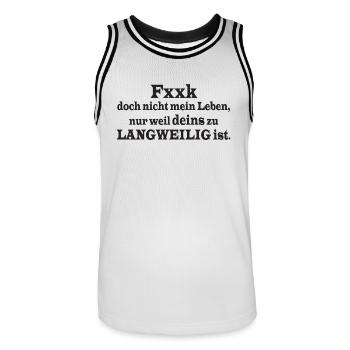 Fxxk doesn't - Men's Basketball Jersey - white/black - Front - AI Model Male 185 dark (185cm)