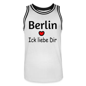 Berlin I love you - Men's Basketball Jersey - white/black - Front - AI Model Male 185 dark (185cm)