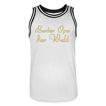 Bester Opa der Welt - Männer Basketball-Trikot - Weiß/Schwarz - Vorne - AI Model Male 185 dark (185cm)