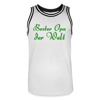 Bester Opa der Welt - Männer Basketball-Trikot - Weiß/Schwarz - Vorne - AI Model Male 185 dark (185cm)