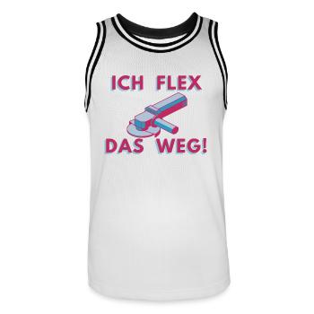 Winkelschleifer Flex Schweissen Metallarbeiter - Männer Basketball-Trikot - Weiß/Schwarz - Vorne - AI Model Male 185 dark (185cm)
