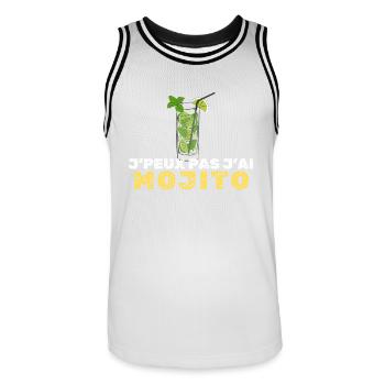 Je peux pas mojito - Maillot de basket Homme - blanc/noir - Devant - AI Model Male 185 dark (185cm)