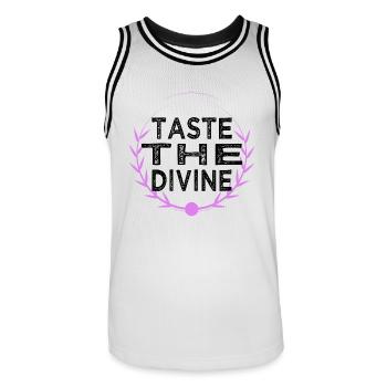 culinary experiences quote rich flavors birthday - Männer Basketball-Trikot - Weiß/Schwarz - Vorne - AI Model Male 185 dark (185cm)