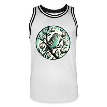 Perruche - Maillot de basket Homme - blanc/noir - Devant - AI Model Male 185 dark (185cm)