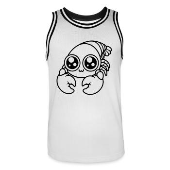 petit homard - Maillot de basket Homme - blanc/noir - Devant - AI Model Male 185 dark (185cm)