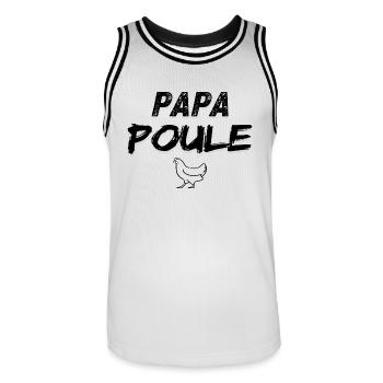 Papa poule meilleur papa - Maillot de basket Homme - blanc/noir - Devant - AI Model Male 185 dark (185cm)