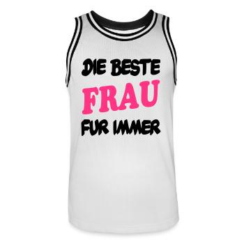 DIE BESTE FRAU FUR IMMER - Maillot de basket Homme - blanc/noir - Devant - AI Model Male 185 dark (185cm)