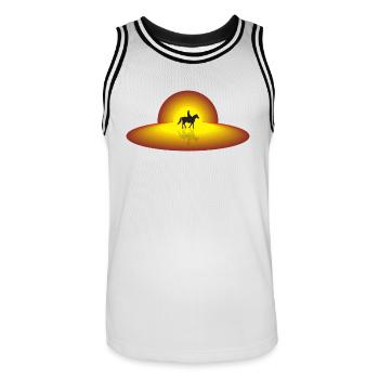 Cowboy Saturn - Men's Basketball Jersey - white/black - Front - AI Model Male 185 dark (185cm)