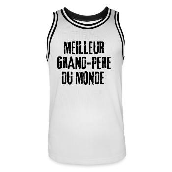 Meilleur grand père du monde - Maillot de basket Homme - blanc/noir - Devant - AI Model Male 185 dark (185cm)