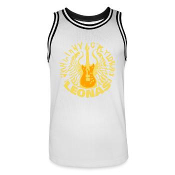 Guitare Leonas - Maillot de basket Homme - blanc/noir - Devant - AI Model Male 185 dark (185cm)