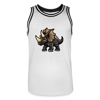 dinosaurier triceratops - Männer Basketball-Trikot - Weiß/Schwarz - Vorne - AI Model Male 185 dark (185cm)