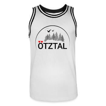 Ötztal Liebe - Männer Basketball-Trikot - Weiß/Schwarz - Vorne - AI Model Male 185 dark (185cm)