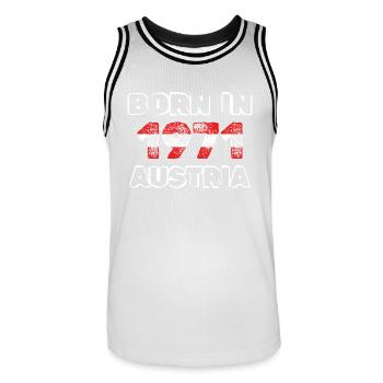 1971 - Männer Basketball-Trikot - Weiß/Schwarz - Vorne - AI Model Male 185 dark (185cm)