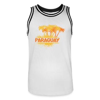 Paraguay - Männer Basketball-Trikot - Weiß/Schwarz - Vorne - AI Model Male 185 dark (185cm)