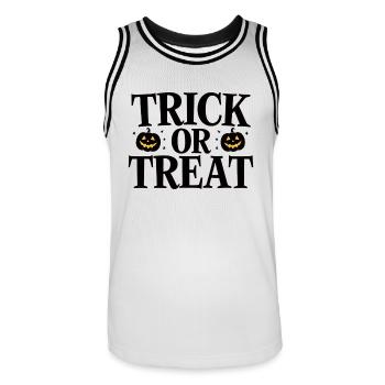 Trick or Treat - Männer Basketball-Trikot - Weiß/Schwarz - Vorne - AI Model Male 185 dark (185cm)