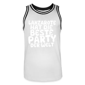 Holiday destination Lanzarote - Men's Basketball Jersey - white/black - Front - AI Model Male 185 dark (185cm)