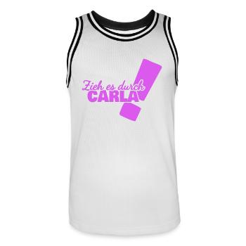 Vorname Carla - Männer Basketball-Trikot - Weiß/Schwarz - Vorne - AI Model Male 185 dark (185cm)