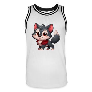 wolf 9 - Maillot de basket Homme - blanc/noir - Devant - AI Model Male 185 dark (185cm)