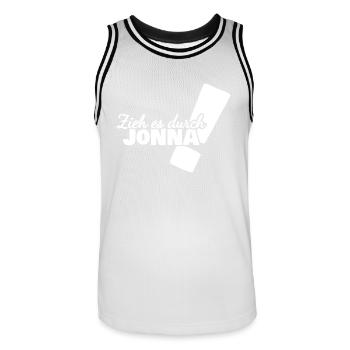 Cadeau pour Jonna - Maillot de basket Homme - blanc/noir - Devant - AI Model Male 185 dark (185cm)
