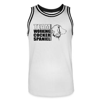 TEAM Working Cocker Spaniel Dogs Dog Wilsigns - Men's Basketball Jersey - white/black - Front - AI Model Male 185 dark (185cm)