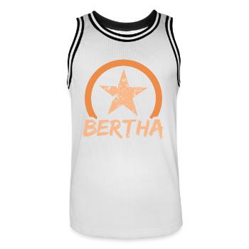 Vorname Bertha - Männer Basketball-Trikot - Weiß/Schwarz - Vorne - AI Model Male 185 dark (185cm)