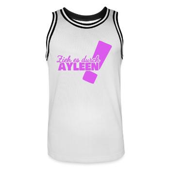 Ayleen comme prénom - Maillot de basket Homme - blanc/noir - Devant - AI Model Male 185 dark (185cm)