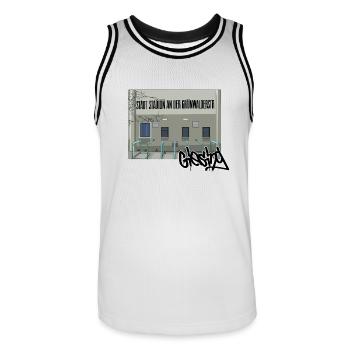 Giesing // Illustration - Maillot de basket Homme - blanc/noir - Devant - AI Model Male 185 dark (185cm)