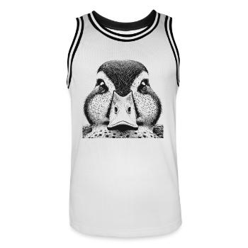 Ente - Männer Basketball-Trikot - Weiß/Schwarz - Vorne - AI Model Male 185 dark (185cm)