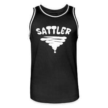 Saddler - Men's Basketball Jersey - black/white - Front - AI Model Male 185 dark (185cm)