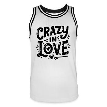 Verrückt in der Liebe - Männer Basketball-Trikot - Weiß/Schwarz - Vorne - AI Model Male 185 dark (185cm)