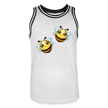 Bande dessinée abeille - Maillot de basket Homme - blanc/noir - Devant - AI Model Male 185 dark (185cm)