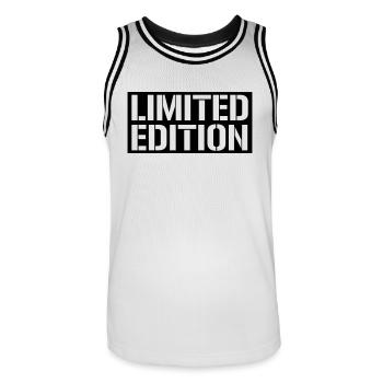 limited edition - Männer Basketball-Trikot - Weiß/Schwarz - Vorne - AI Model Male 185 dark (185cm)