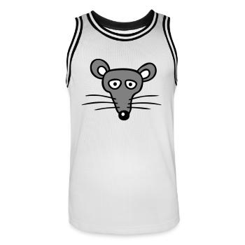 souris souris mignon petit rat rongeur amical - Maillot de basket Homme - blanc/noir - Devant - AI Model Male 185 dark (185cm)