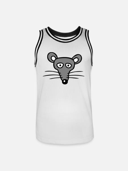 Mus Mus Sød Lille Rotte Gnaver Venlig - Herre basketball-trikot - hvid/sort