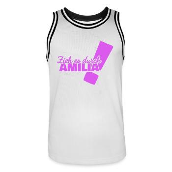 Geschenk für Amilia - Männer Basketball-Trikot - Weiß/Schwarz - Vorne - AI Model Male 185 dark (185cm)