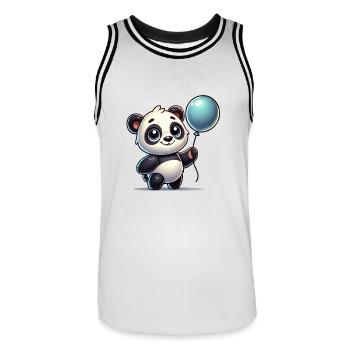 Ballon BD Panda - Maillot de basket Homme - blanc/noir - Devant - AI Model Male 185 dark (185cm)
