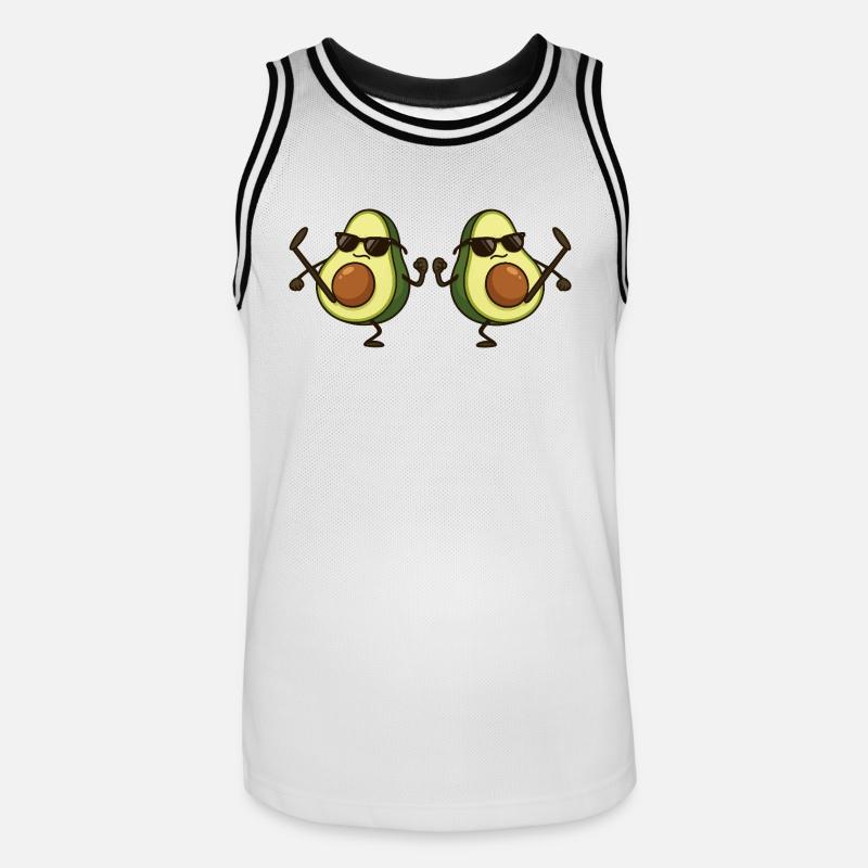 Avocado Karate 2 - Men's Basketball Jersey - white/black