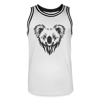 Koala - Männer Basketball-Trikot - Weiß/Schwarz - Vorne - AI Model Male 185 dark (185cm)