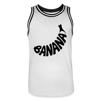 Banane - Logo de fruit cool - Maillot de basket Homme - blanc/noir - Devant - AI Model Male 185 dark (185cm)