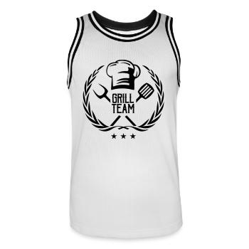 Grill Team - Men's Basketball Jersey - white/black - Front - AI Model Male 185 dark (185cm)