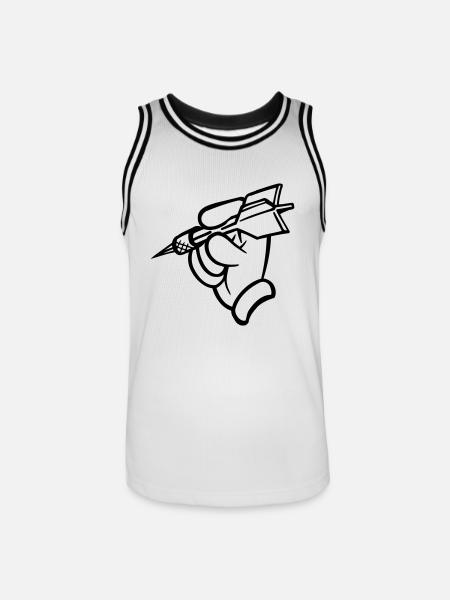 Dart - Männer Basketball-Trikot - Weiß/Schwarz
