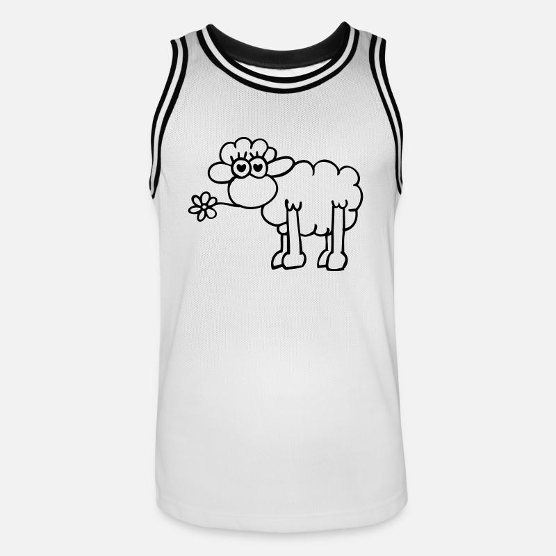 Verliebtes Schaf - Maillot de basket Homme - blanc/noir