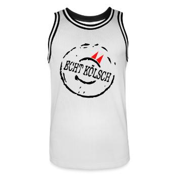 Echt Kölsch - Männer Basketball-Trikot - Weiß/Schwarz - Vorne - AI Model Male 185 dark (185cm)