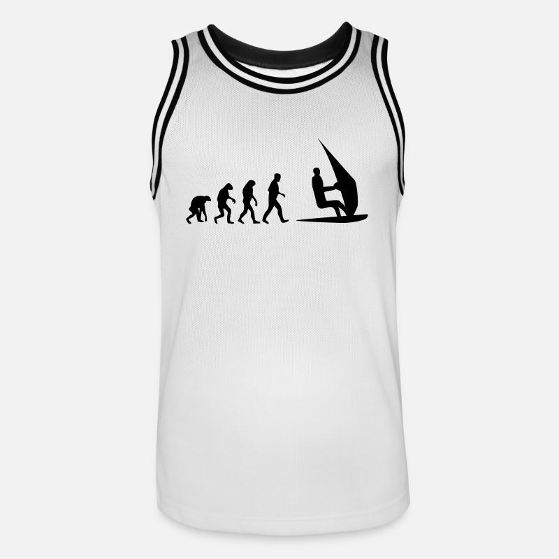 windsurf evolution - Männer Basketball-Trikot - Weiß/Schwarz