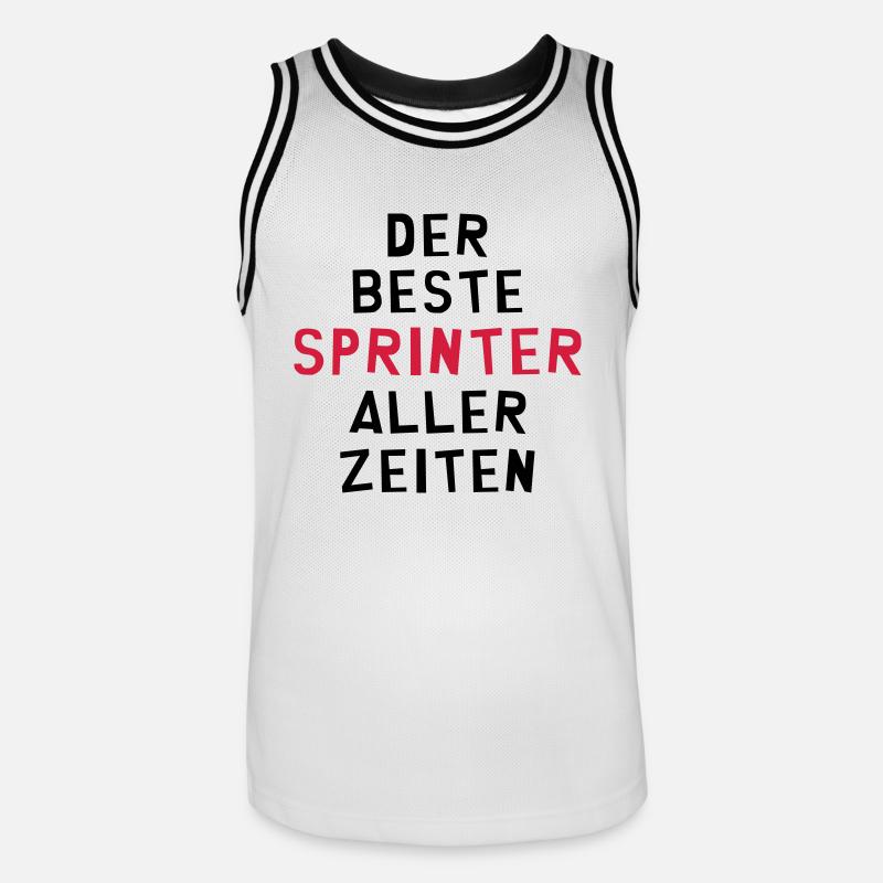 Leichtathletik / Sprint / Sprinter / Sprinterin - Männer Basketball-Trikot - Weiß/Schwarz