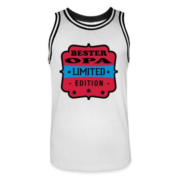 Bester opa limited edition - Maillot de basket Homme - blanc/noir - Devant - AI Model Male 185 dark (185cm)