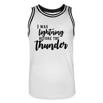 I Was Lightning Before The Thunder - Maillot de basket Homme - blanc/noir - Devant - AI Model Male 185 dark (185cm)