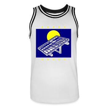 Photovoltaic System Solar Energy - Men's Basketball Jersey - white/black - Front - AI Model Male 185 dark (185cm)