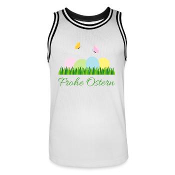 Happy Easter - Men's Basketball Jersey - white/black - Front - AI Model Male 185 dark (185cm)