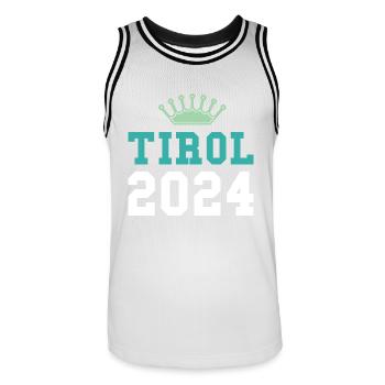 Tyrol 2024 Krone - Men's Basketball Jersey - white/black - Front - AI Model Male 185 dark (185cm)